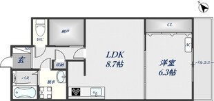 ロゼオ八尾の物件間取画像